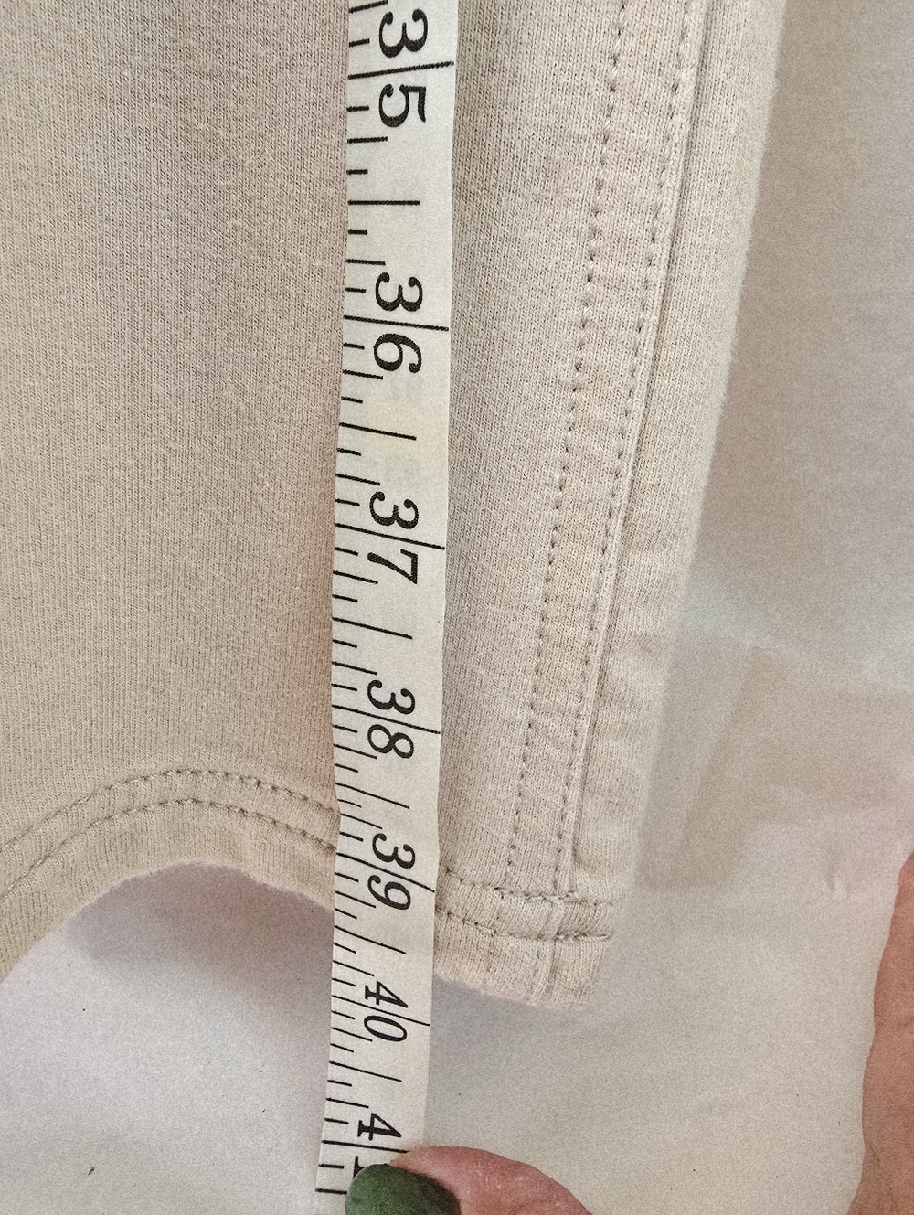 Denim & Co. Sz 12 Regular Beige Cozy Touch Baby Boot Pull-On Jean - Picture 7 of 11